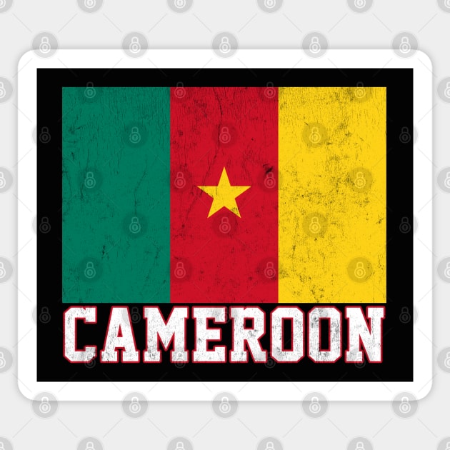 Cameroon / Vintage Look Flag Design Sticker by DankFutura
